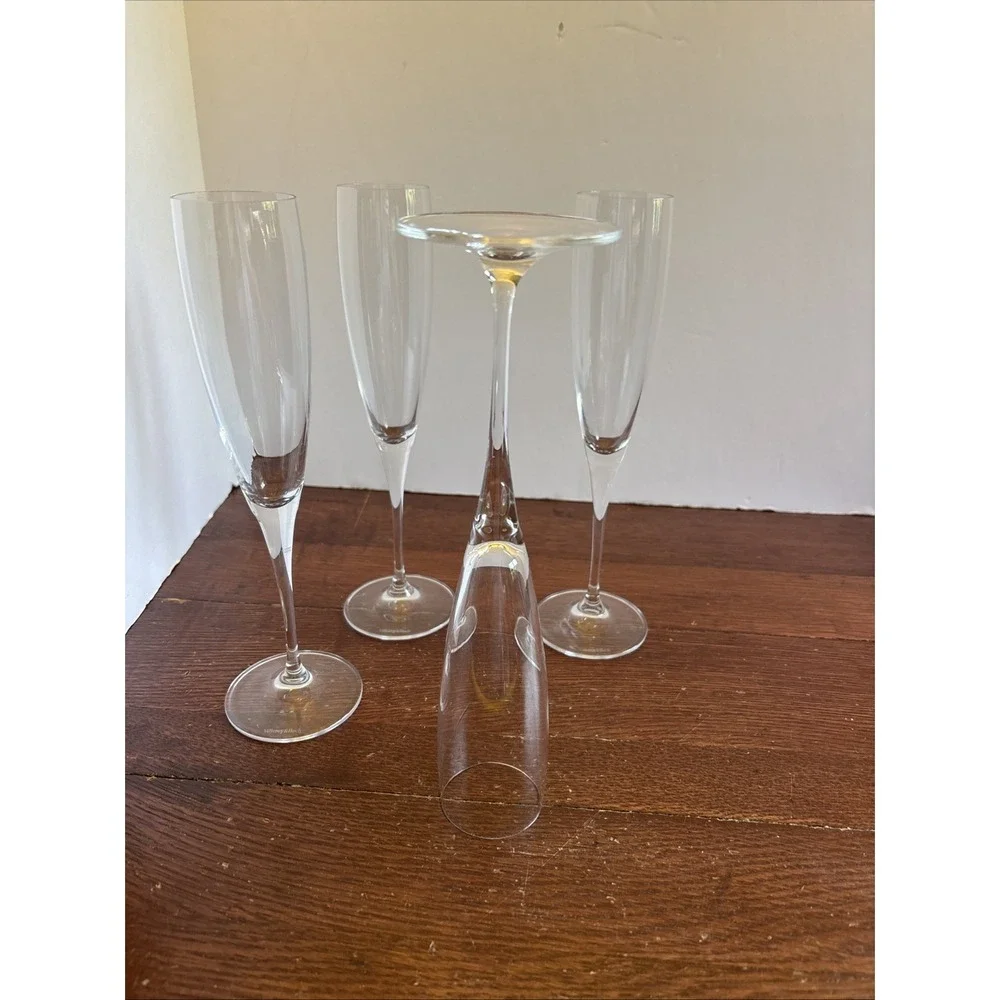 Set of 4‎ Villeroy & Boch MAXIMA  Crystal Champagne Flutes Glasses